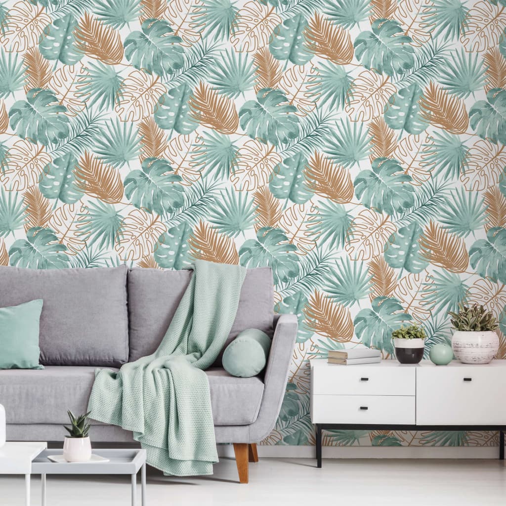 DUTCH WALLCOVERINGS Tapeta monstera listi zelena