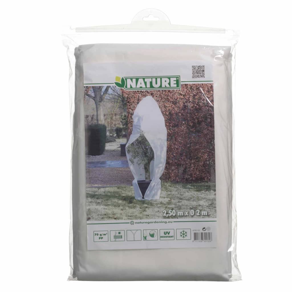 Nature Zimska koprena z zadrgo 70 g/m² bela 2,5x2x2 m