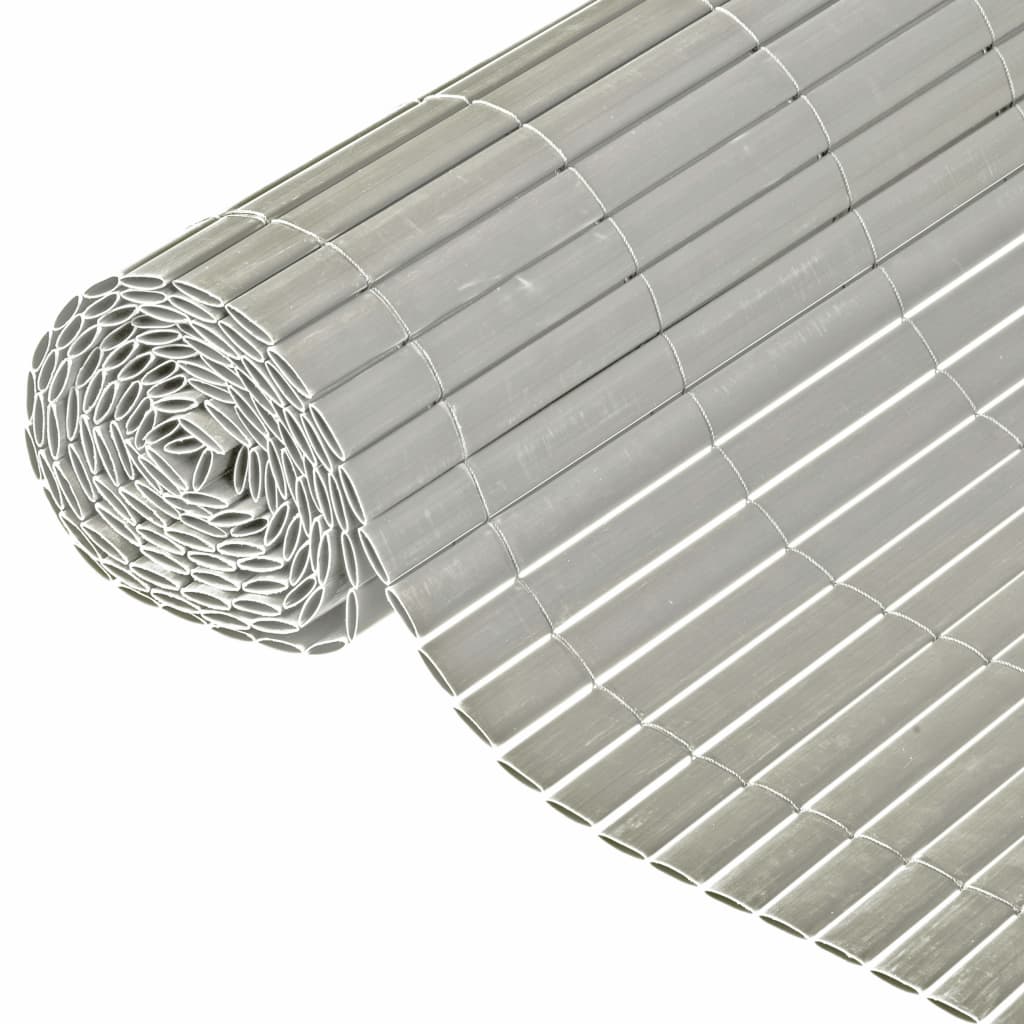 Nature Dvostranska vrtna pregrada PVC 1,5x3 m siva