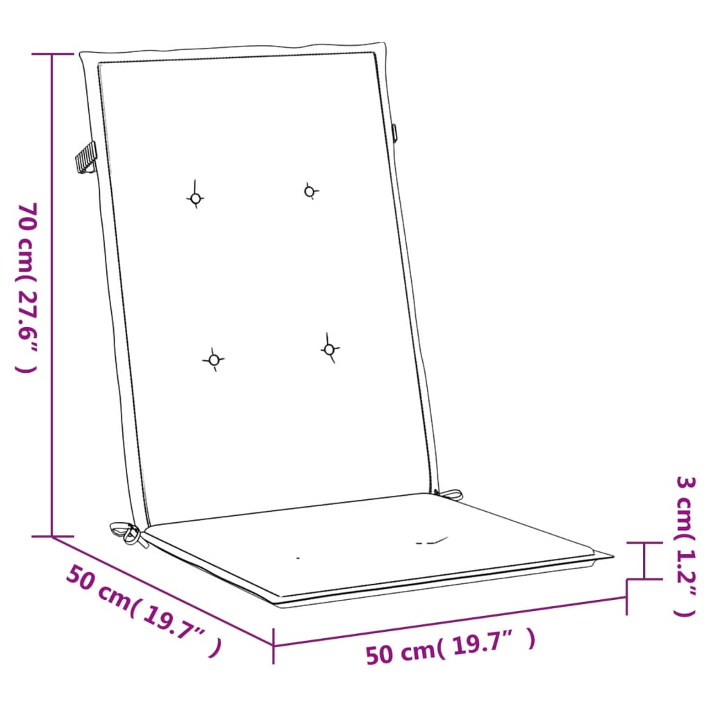 Blazine za vrtne stole 4 kosi krem 120x50x3 cm blago