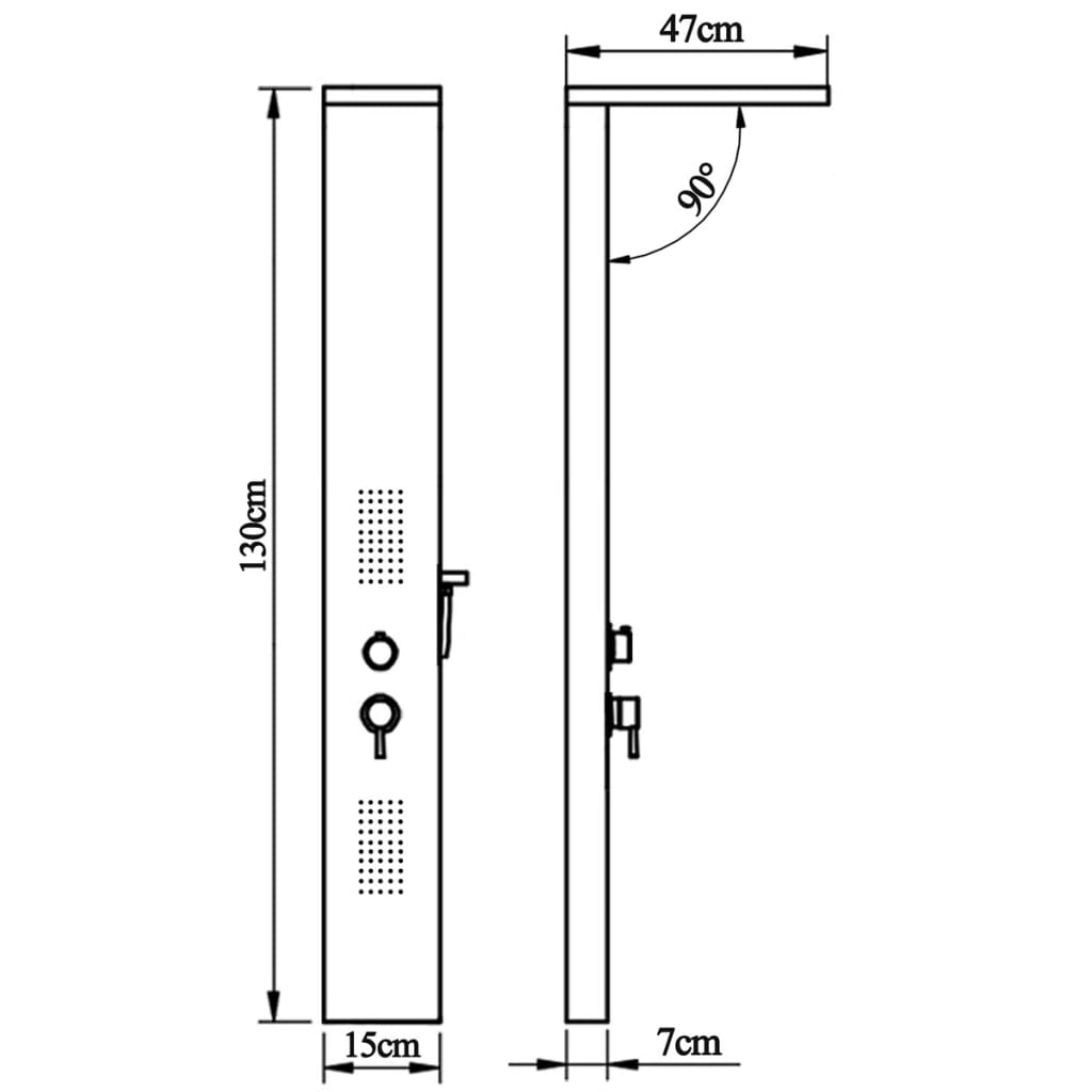 Panel za tuš aluminij mat črne barve