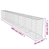 Gabionska stena s pokrovom pocinkano jeklo 600x50x100 cm