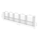 Gabionska košara U-oblike pocinkano jeklo 570x20x100 cm