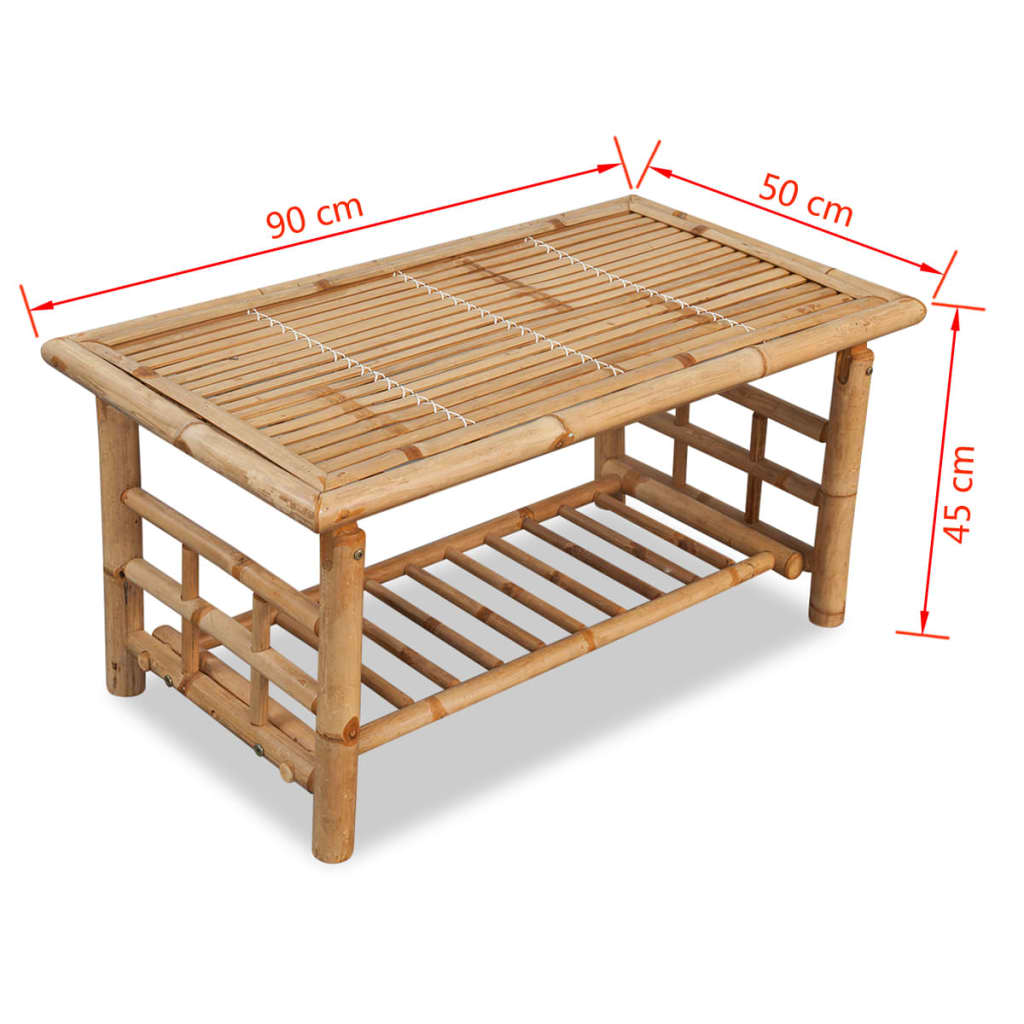 Klubska Mizica Bambus 90x50x45 cm