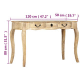 Konzolna mizica trden mangov les 120x50x80 cm