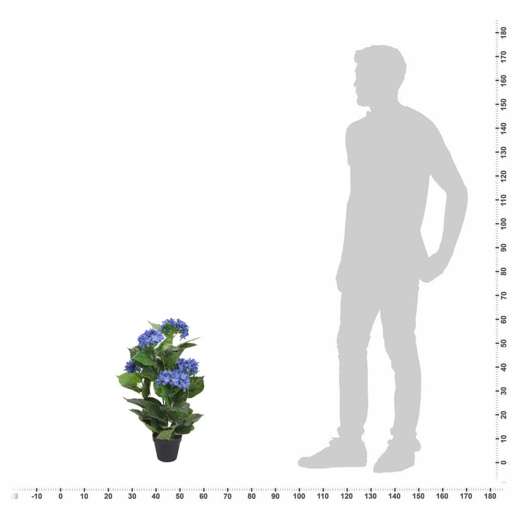 Umetna rastlina hortenzija v loncu 60 cm modra