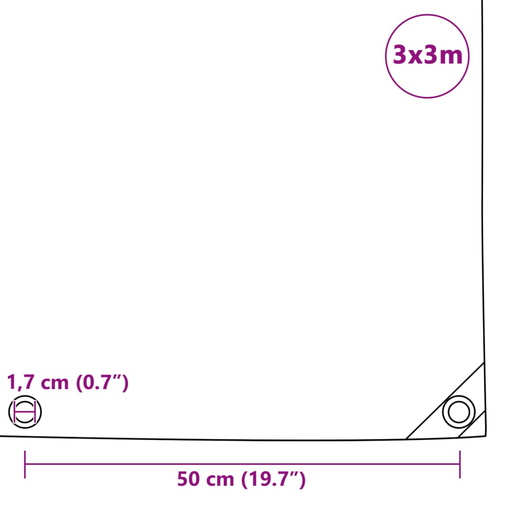 Ponjava 650 g/m² 3x3 m siva