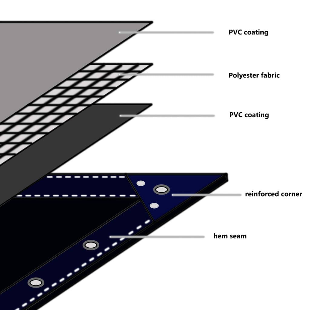 Ponjava 650 g/m² 3x4 m siva