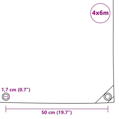 Ponjava 650 g/m² 4x6 m siva