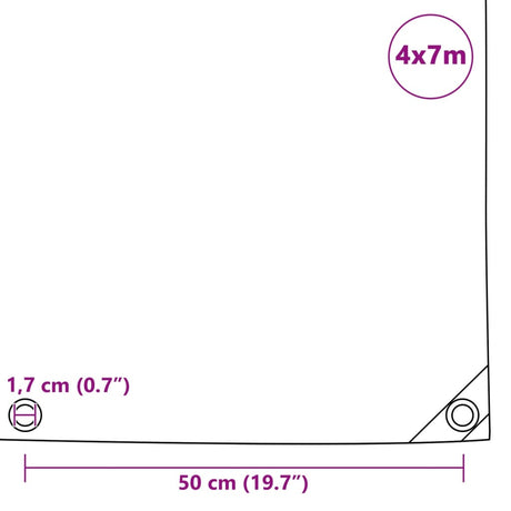 Zaščitna ponjava 650 g/m² 4x7 m siva