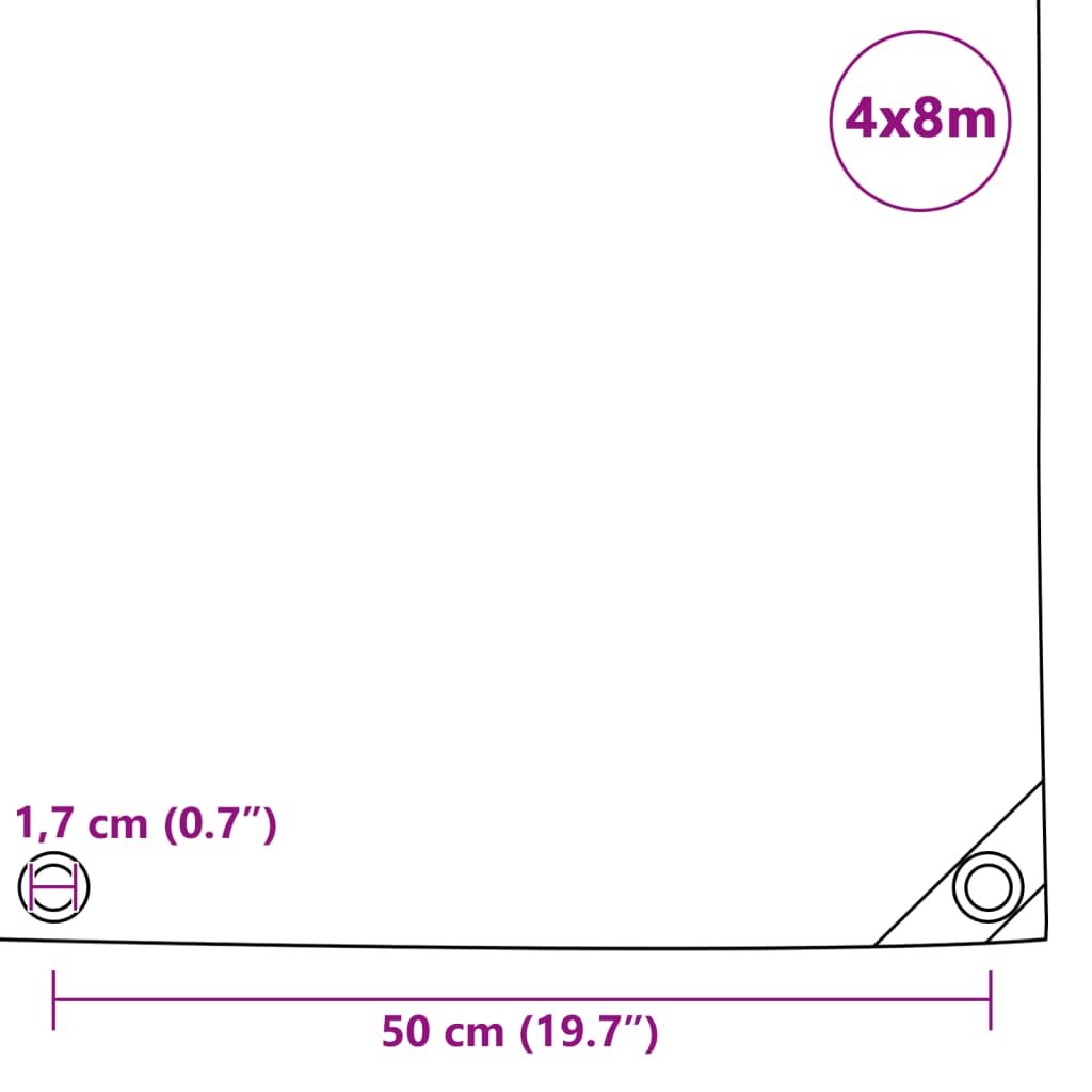 Ponjava 650 g/m² 4x8 m siva