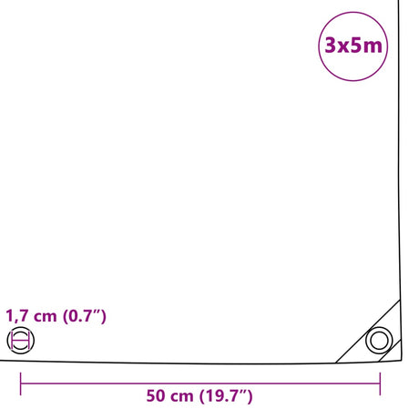 Zaščitna ponjava 650 g/m² 3x5 m zelena