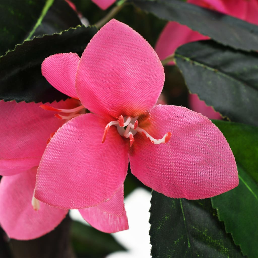 Umetni rododendron v loncu 155 cm zelene in roza barve