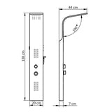 Tuš panel iz aluminija 20x44x130 cm bel