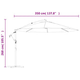 Previsni senčnik z aluminijastim drogom 350 cm terakota