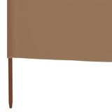 6-panelni vetrobran tkanina 800x80 cm taupe