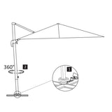 Previsni senčnik z aluminijastim drogom 400x300 cm peščen