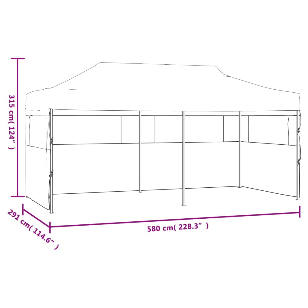 Zložljiv pop-up vrtni šotor s stranicami 3x6 m antraciten