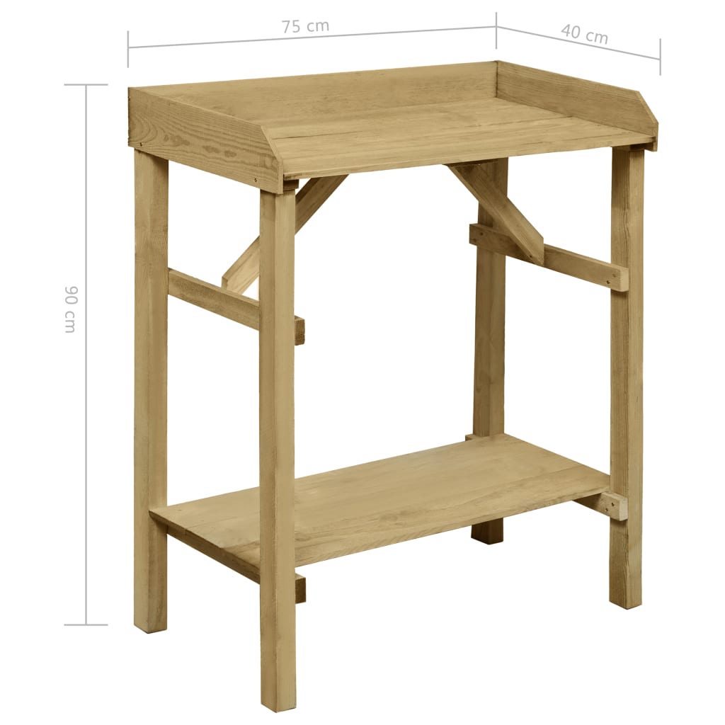 Vrtna miza za sajenje impregnirana borovina 75x40x90 cm