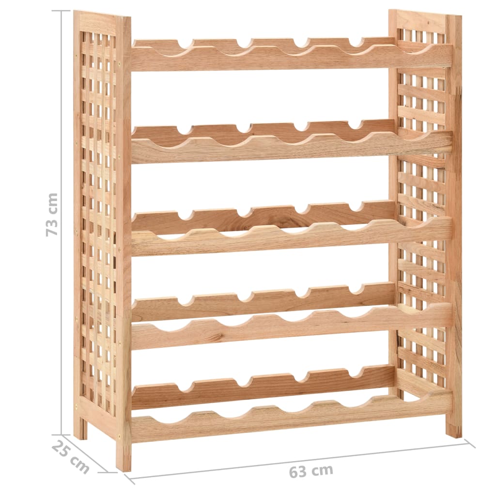 Stojalo za vino iz trdne orehovine za 25 steklenic 63x25x73 cm