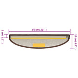 Preproge za stopnice 15 kosov 56x17x3 cm kavno rjave