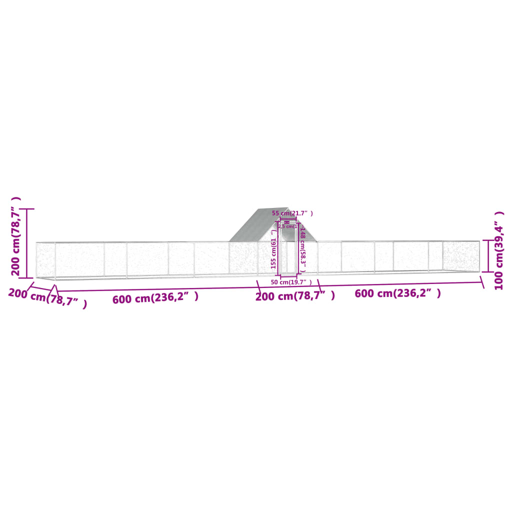 Kokošnjak 14x2x2 m pocinkano jeklo