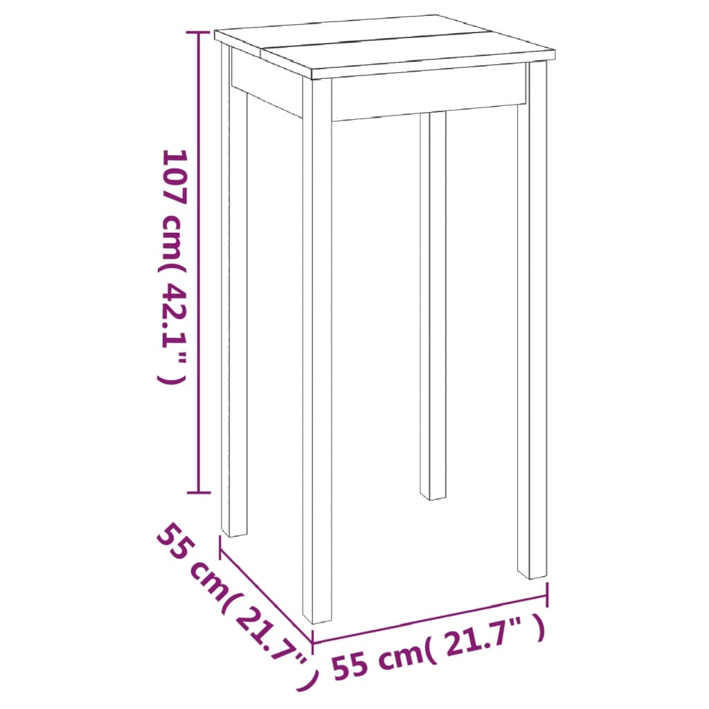 Barska miza MDF črna 55x55x107 cm