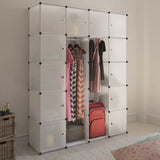 Modularna omara s 14 predelki bela 37x146x180,5 cm