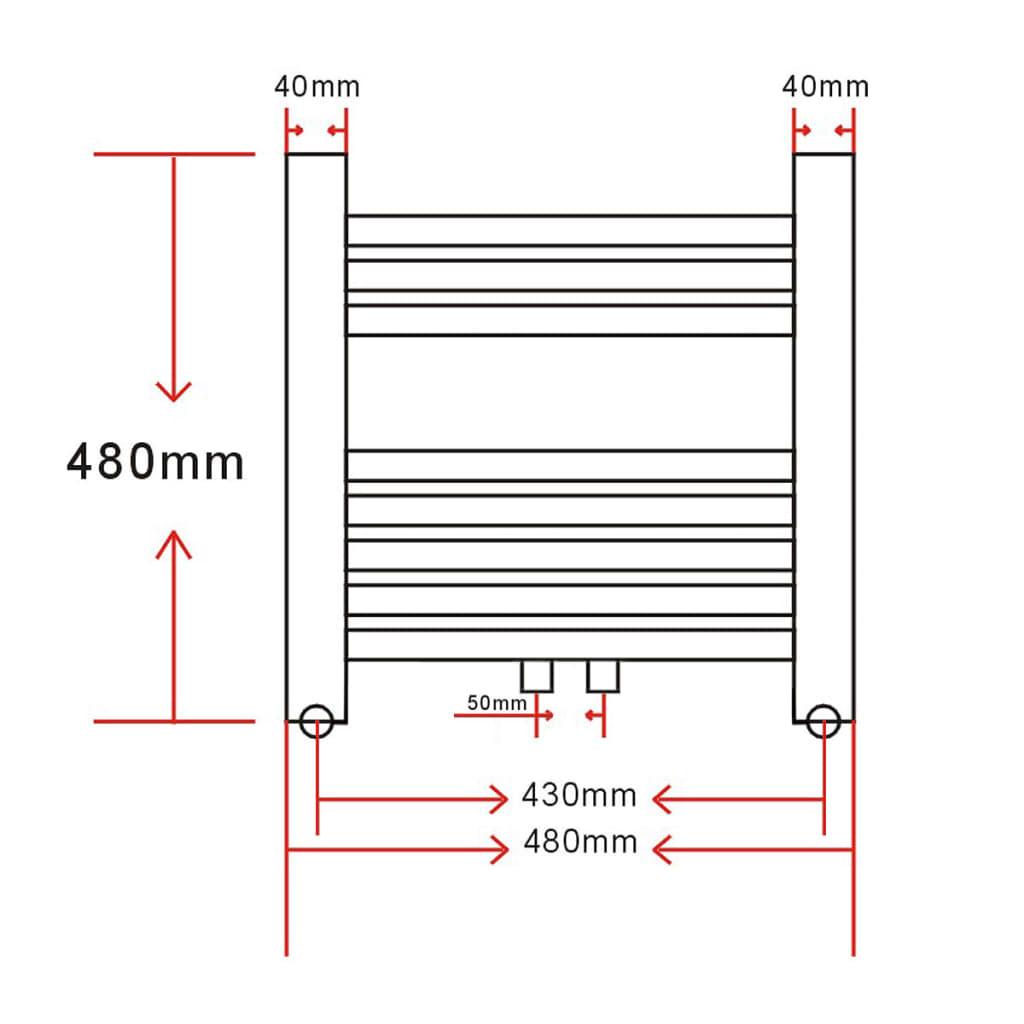 Kopalniški cevni radiator za centralno ogrevanje zaobljen 480x480 mm