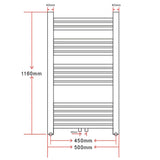 Kopalniški cevni radiator za centralno ogrevanje zaobljen 500x1160 mm