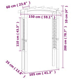 Vrtni obok 150x60x210 cm lesen