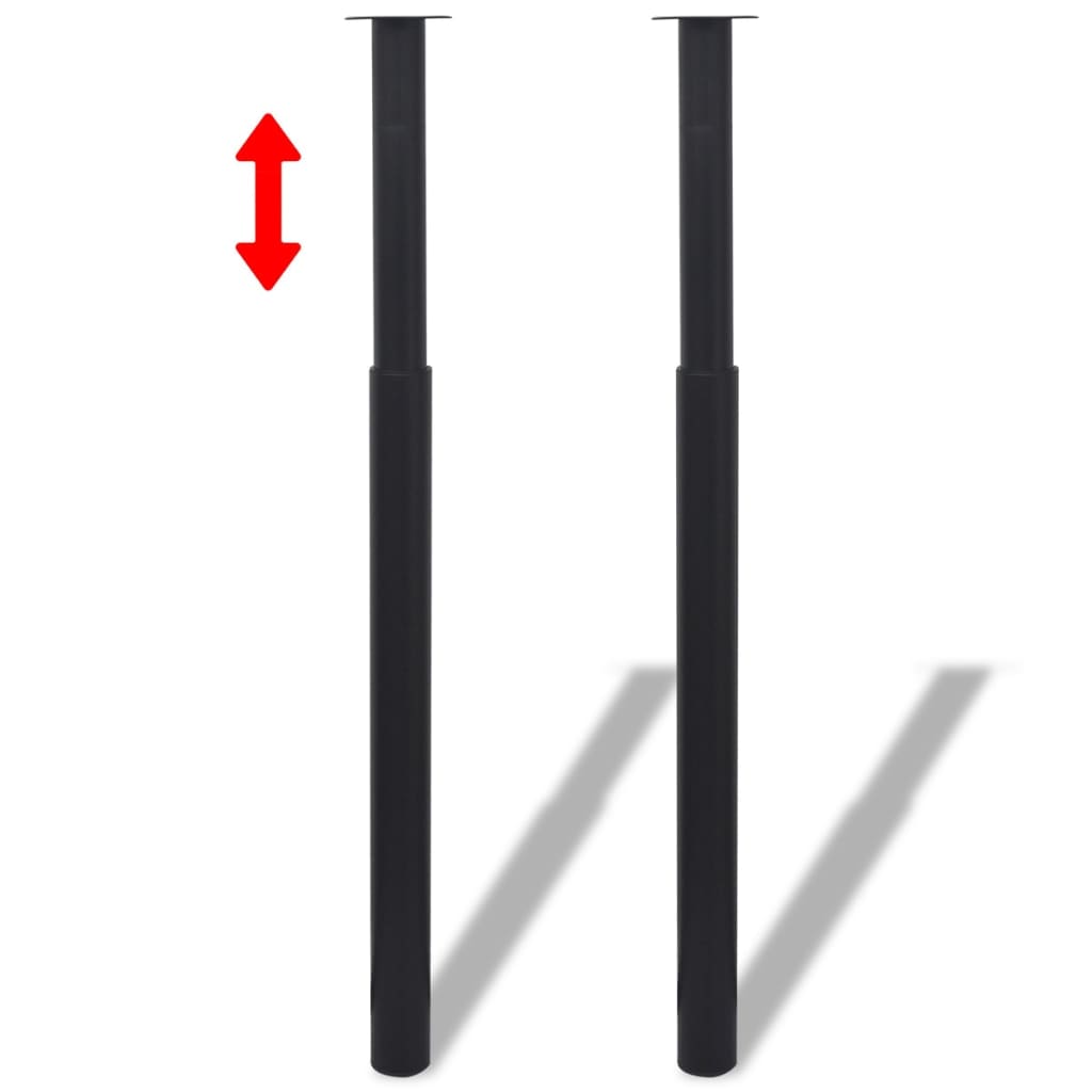 2 Teleskopski Nogi za Mizo Črne Barve 710 mm - 1100 mm