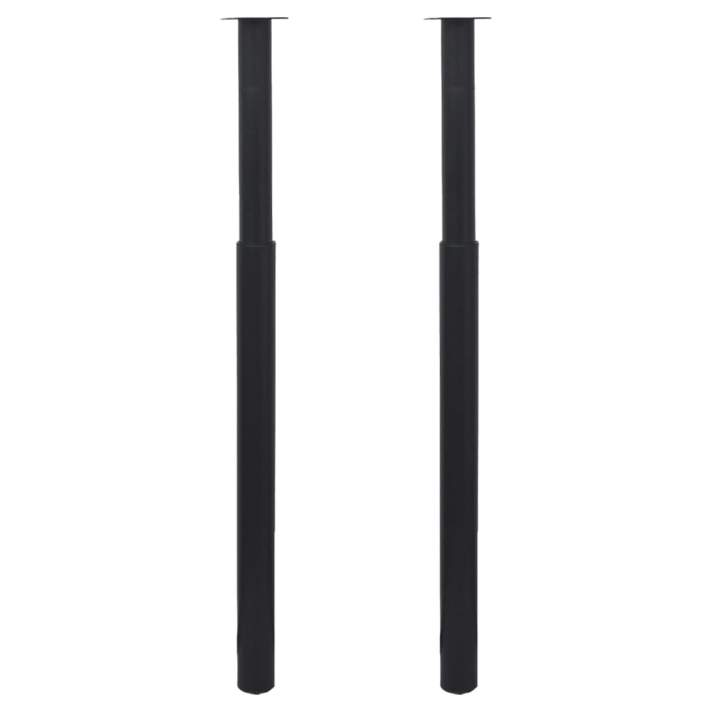 2 Teleskopski Nogi za Mizo Črne Barve 710 mm - 1100 mm