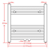 Kopalniški cevni radiator za centralno ogrevanje raven 480x480 mm siv