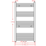 Kopalniški cevni radiator za centralno ogrevanje raven 600x1160 mm črn