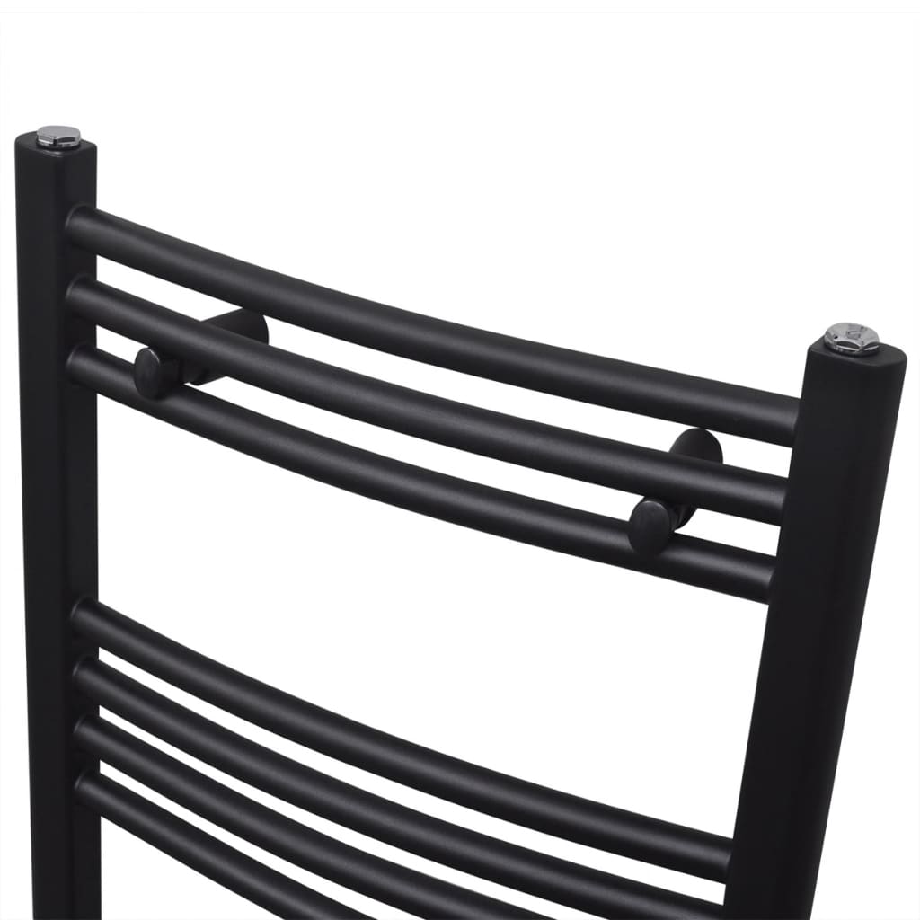 Kopalniški radiator z ukrivljenimi cevmi 480x480 mm črn