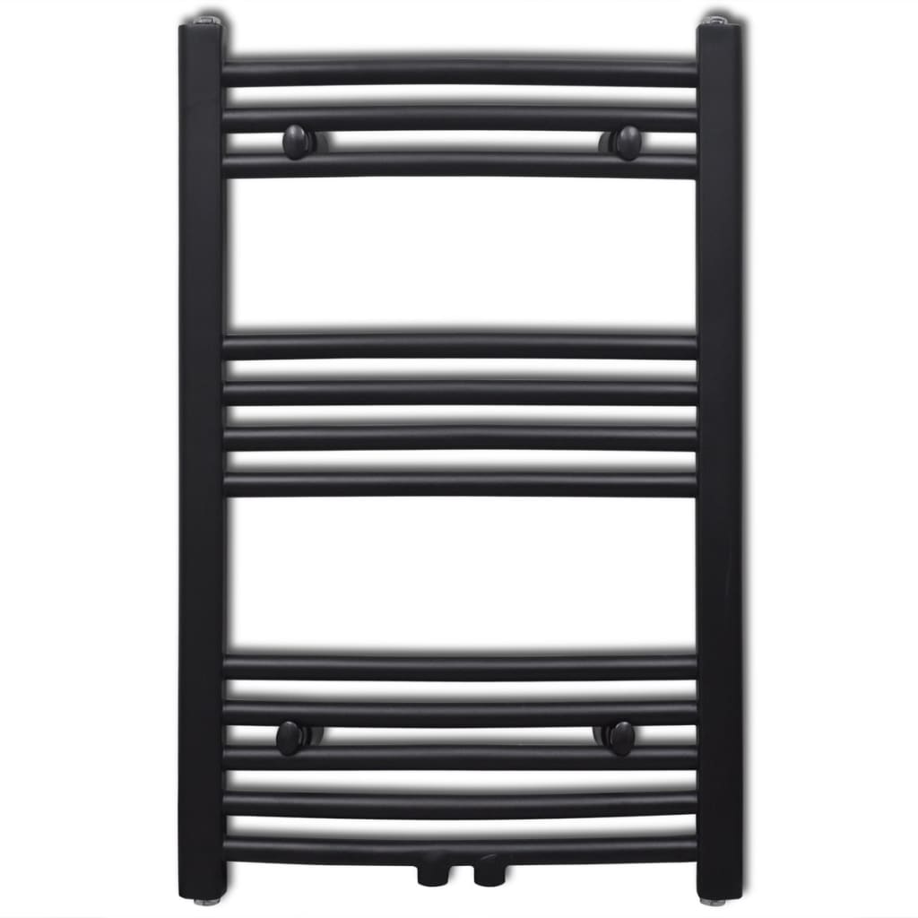 Kopalniški radiator z ukrivljenimi cevmi 500x764 mm črn