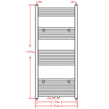 Kopalniški radiator z ukrivljenimi cevmi 500x1160 mm črn