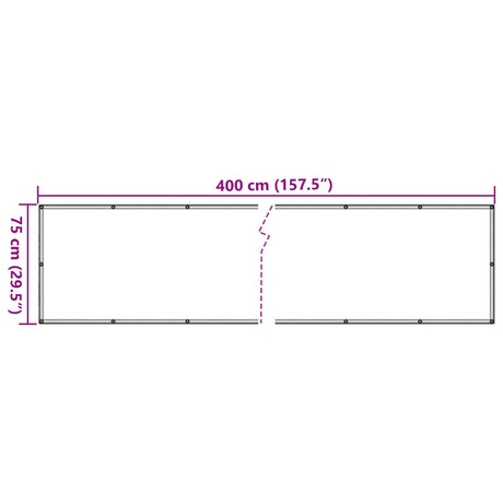 Balkonsko Platno Oksford Tekstil 75x400 cm Antracitno