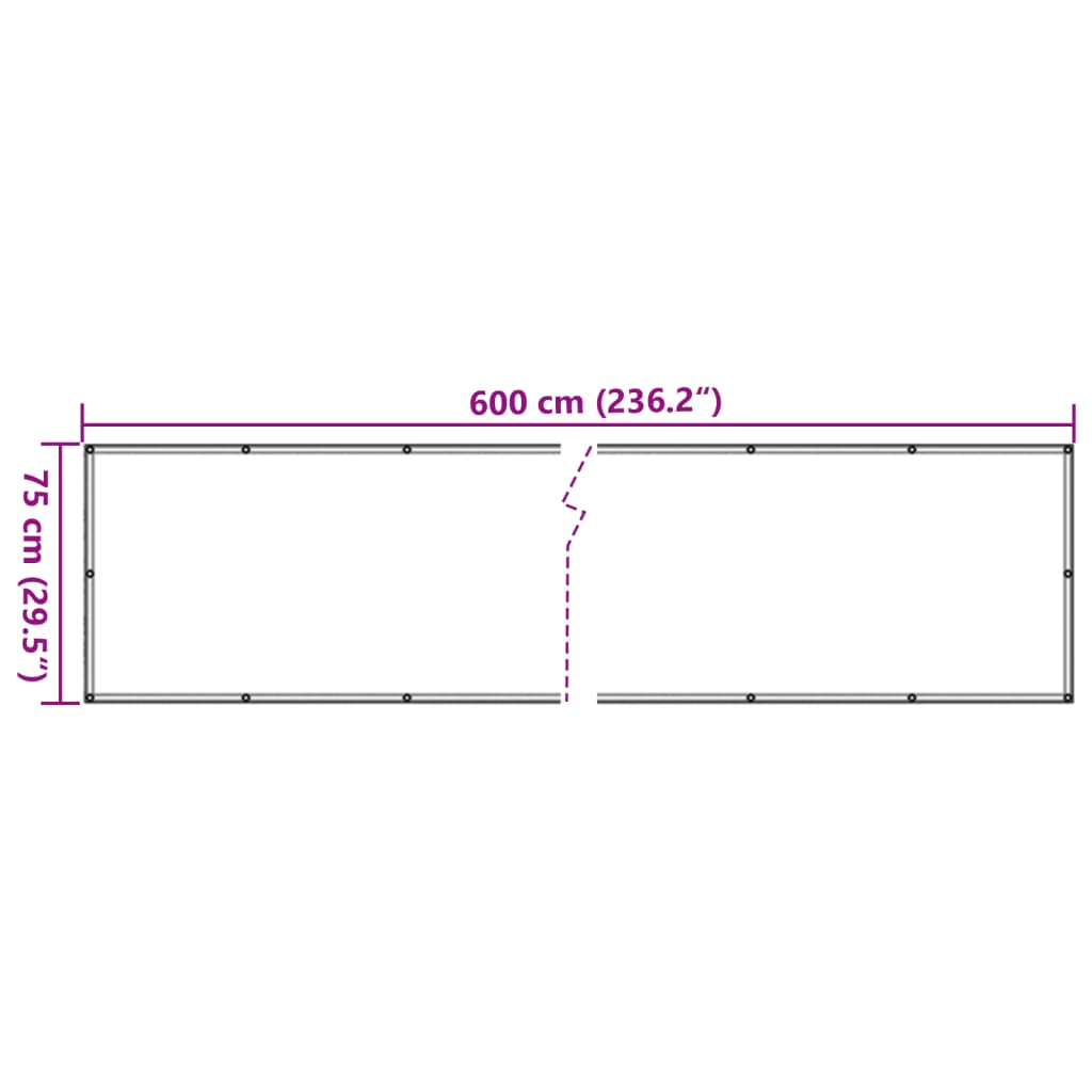 Balkonsko Platno Oksford Tekstil 75x600 cm Antracitno