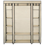 Garderobna omara s predelki in palicami krem 150x45x176cm blago