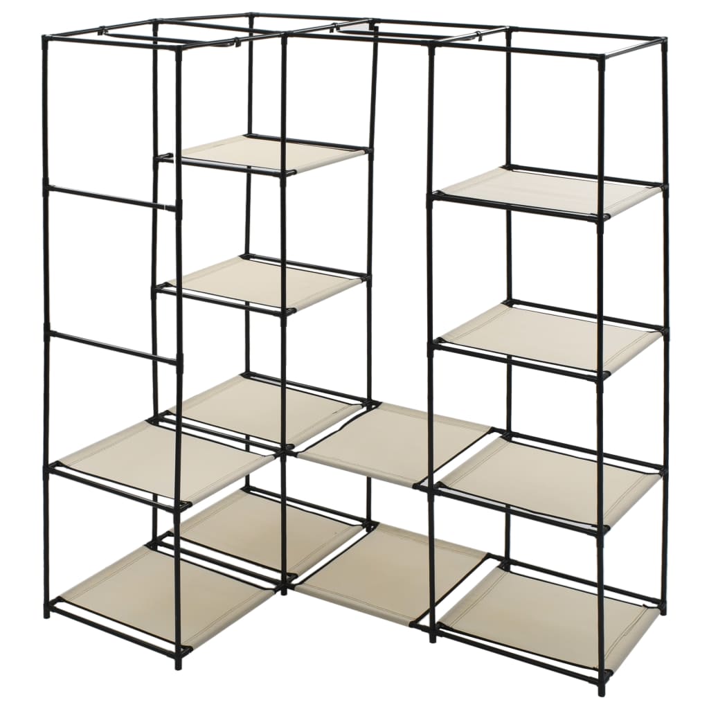 Kotna garderobna omara 130x87x169 cm krem