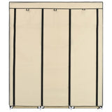 Garderobna omara s predelki in palicami krem 150x45x175cm blago