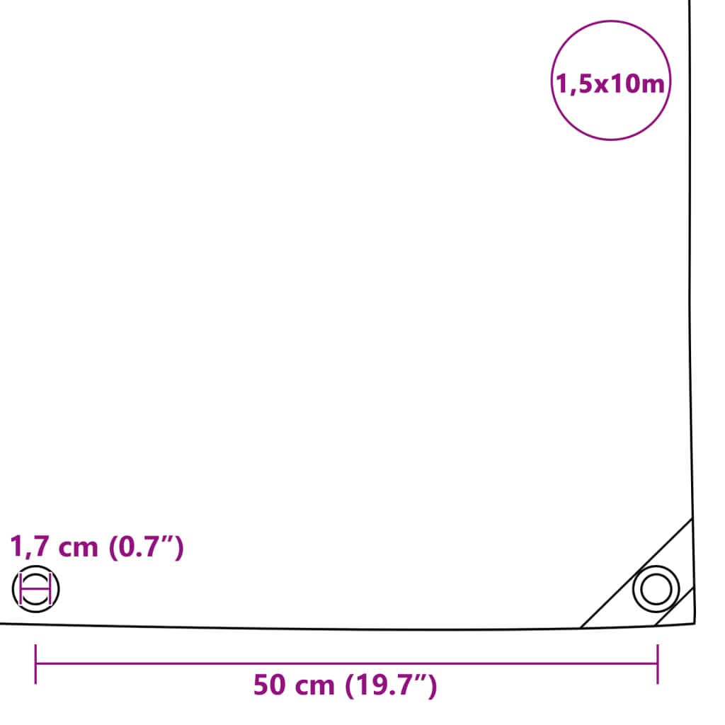 Ponjava 650 g/m² 1,5x10 m siva