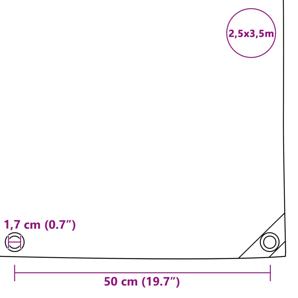 Ponjava 650 g/m² 2,5x3,5 m siva