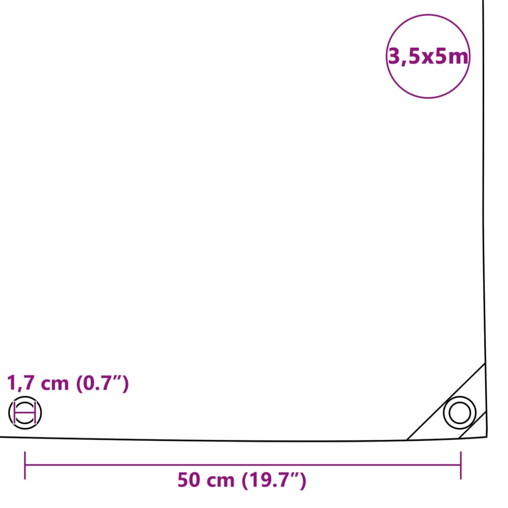 Ponjava 650 g/m² 3,5x5 m siva