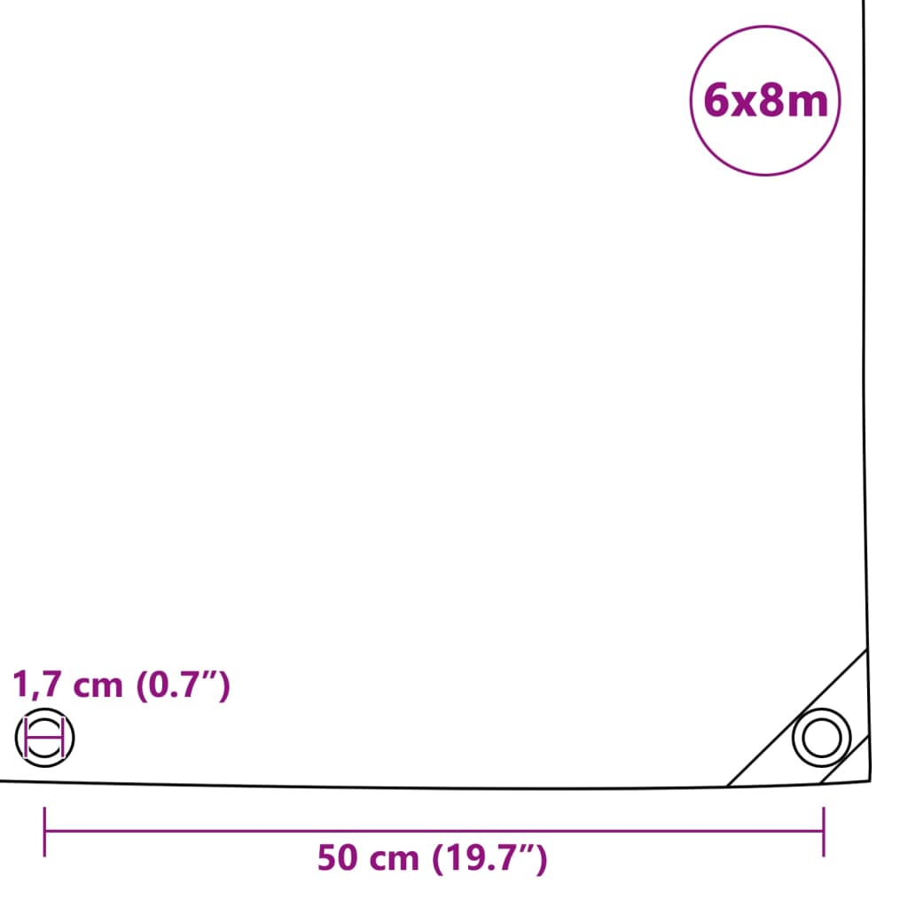 Ponjava 650 g/m² 6x8 m siva