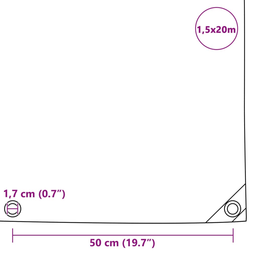 Ponjava 650 g/m² 1,5x20 m zelena