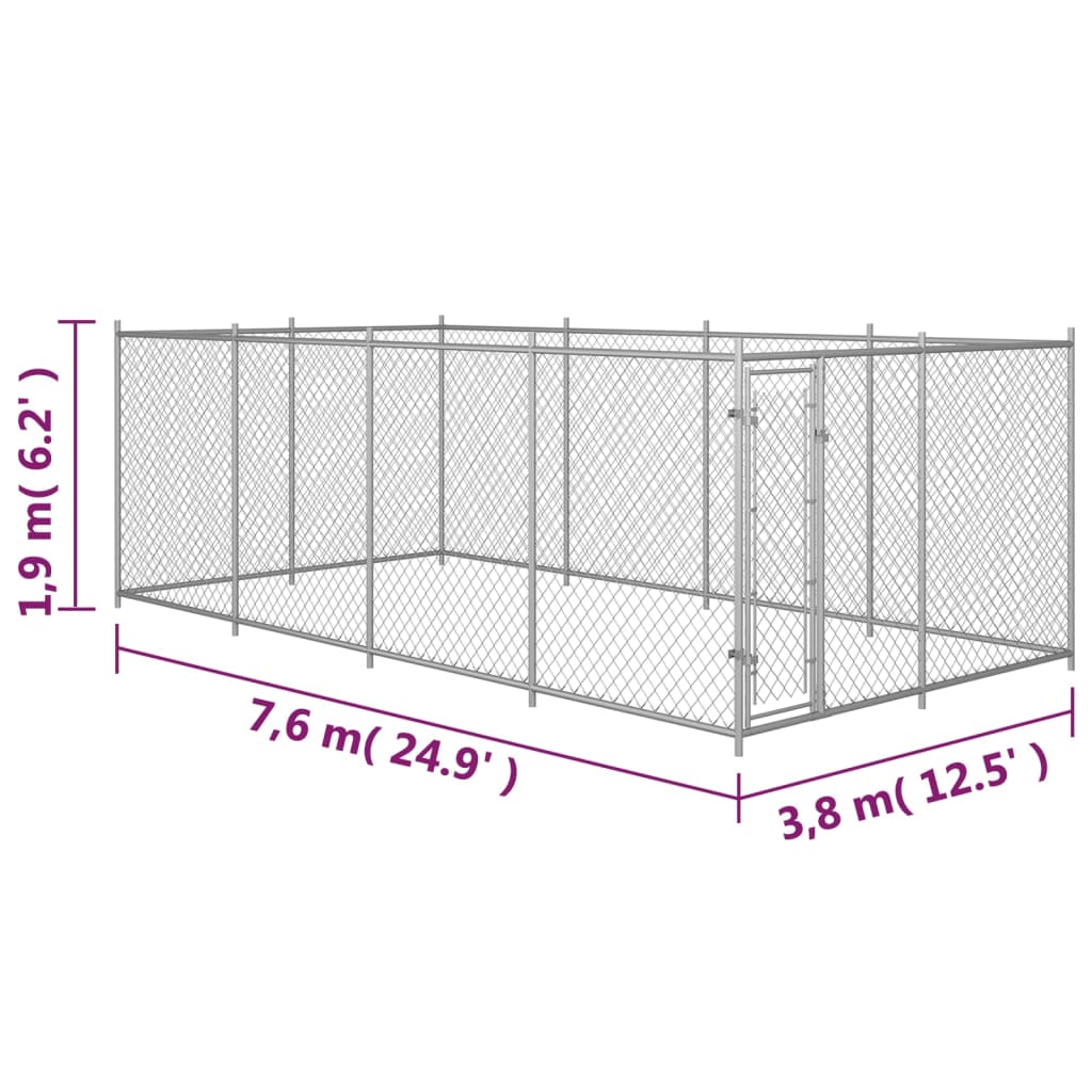 Zunanji pasji boks 7,6x3,8x1,9 m