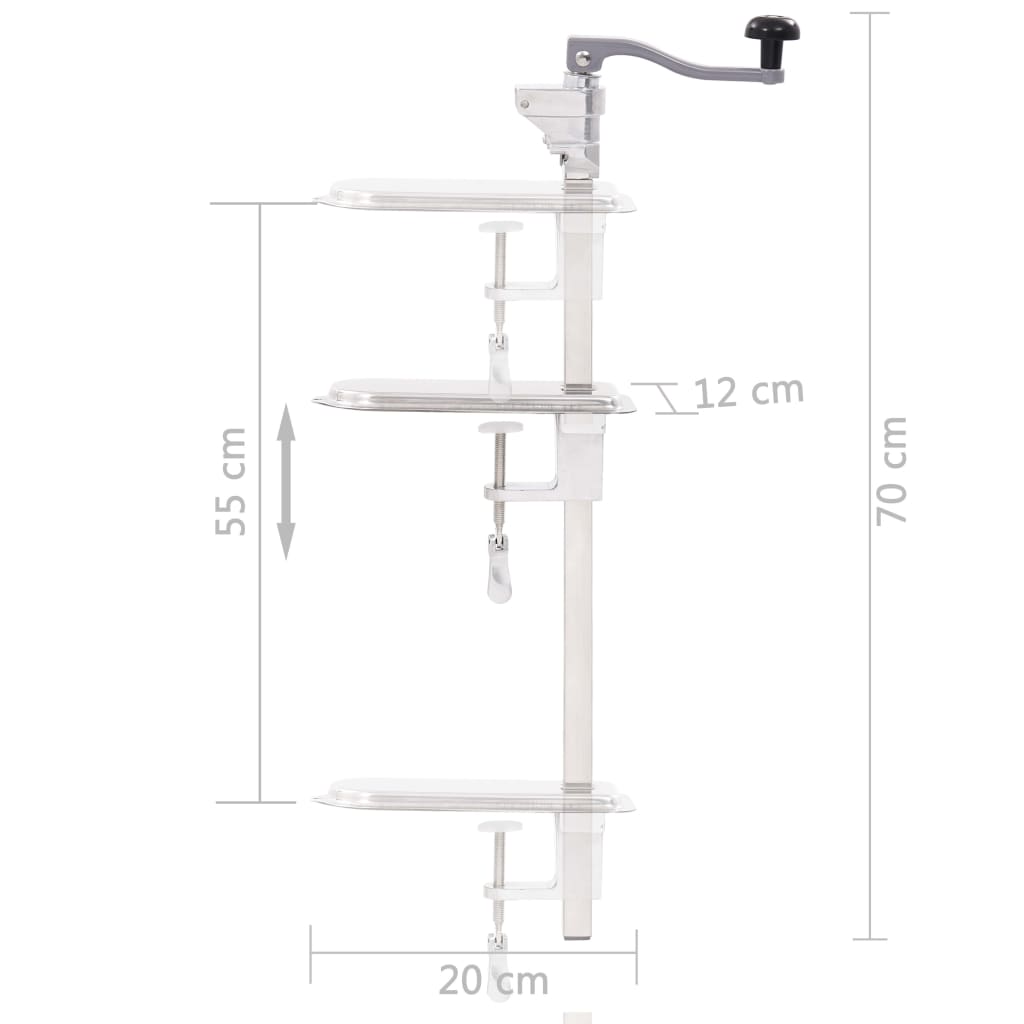 Odpirač za konzerve srebrn 70 cm aluminij in jeklo